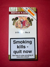 Romeo Y Juliet No. 3 Box of 3 Tubed Havana cigars