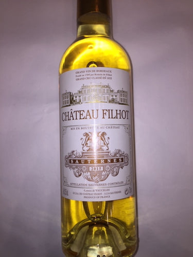 Chateau Filhot 2015 Sauternes, Grand Cru Classe 2me, Half Bottle, Bordeaux